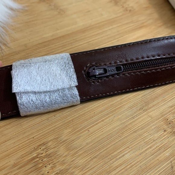 Vintage NIB Taner Brown Gold Leather Money ID Conceal Security Travel Zip Belt - Picture 10 of 16